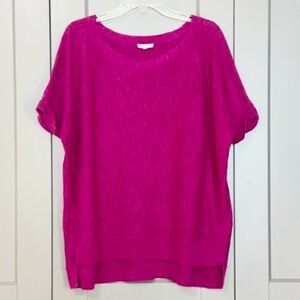 Eileen Fisher Organic Linen Cotton Hi-lo Shirt Lagenlook Pink Womens Size Medium